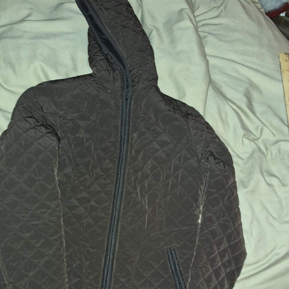 Esprit Women's Quilted Hooded Jacket - Dark Brown